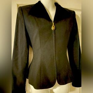 Laura Madrigano vintage fitted black equestrian style blazer size 2